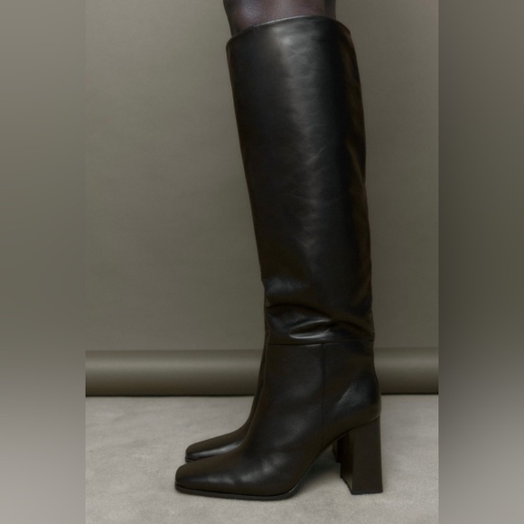 Zara heeled boots leather black - Picture 2 of 8